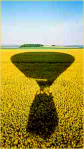 See your shadow projected onto the Canola fields  http://www.Ballonfahrten-Frankfurt.de