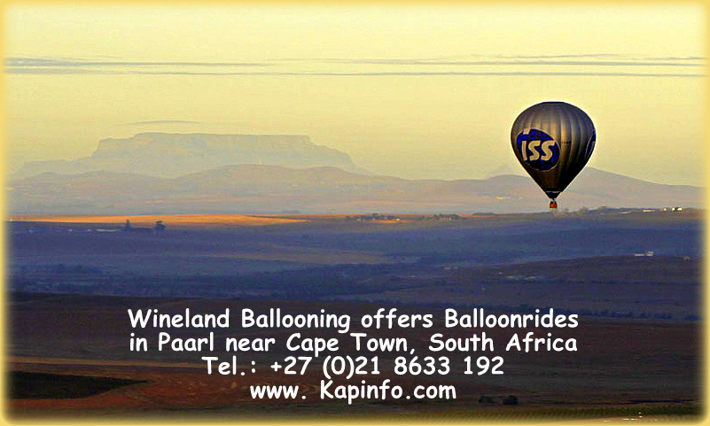 With the Balloon looking to Cape Town and Table Mountain